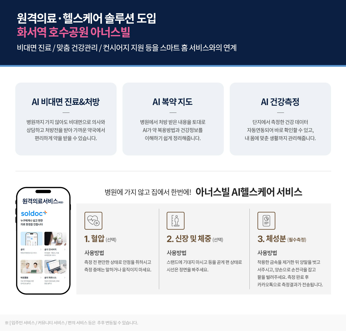 화서역 호수공원 아너스빌 AI 헬스케어